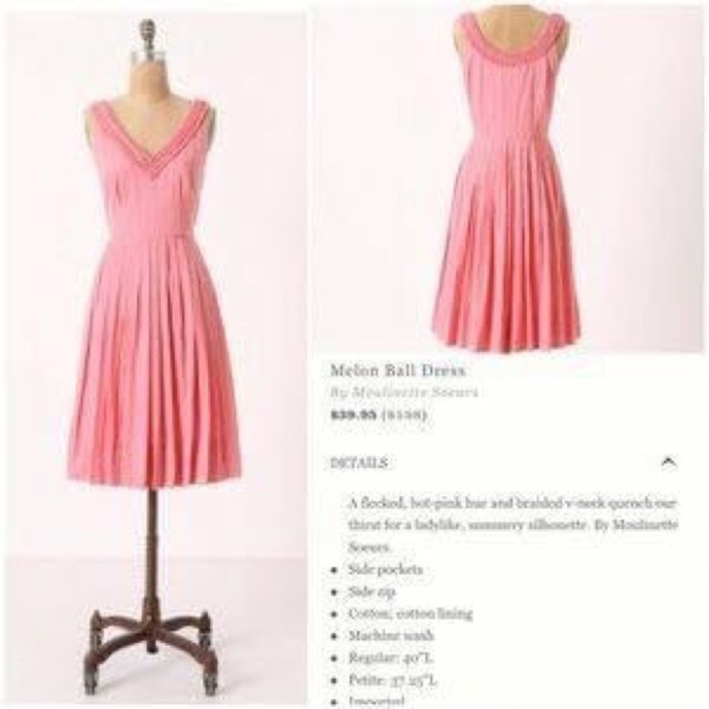 Anthropologie Moulinette Souers Melon Ball Dress